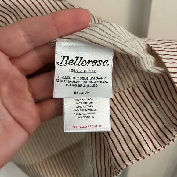 Bellerose cream red stripe cotton oversized shortsleeved top - Picture 5 of 7